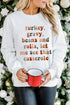 White Thanksgiving Letter Graphic Print Long Sleeve Sweatshirt
