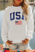 White USA Flag Corded Graphic Sweatshirt