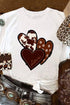 White Valentine'S Western Fashion Day Heart Print T-Shirt
