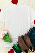 White Valentine'S Western Fashion Day Heart Print T-Shirt