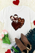 White Valentine'S Western Fashion Day Heart Print T-Shirt