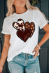 White Valentine'S Western Fashion Day Heart Print T-Shirt
