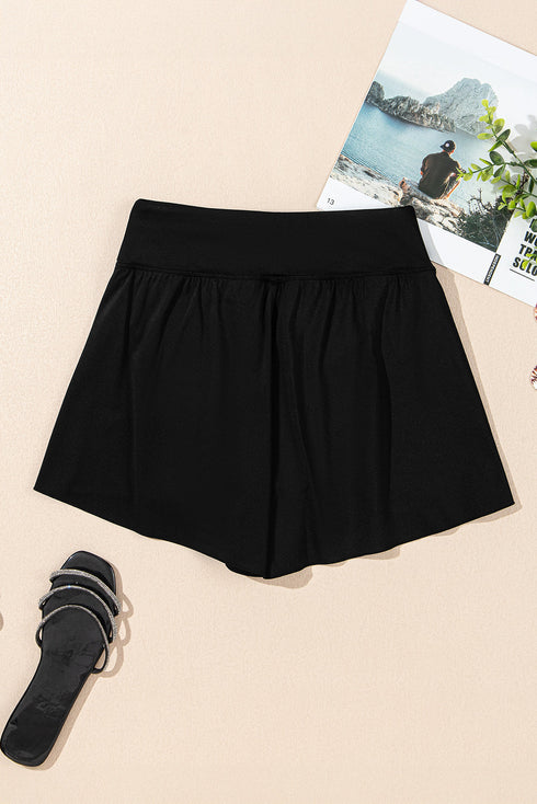Wide Band High Rise Loose Fit Active Shorts