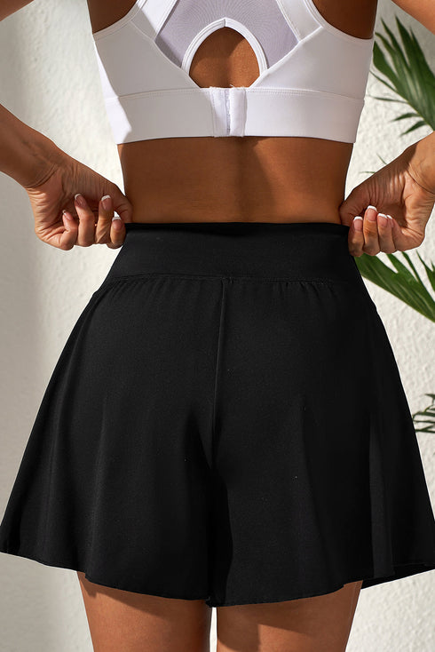 Wide Band High Rise Loose Fit Active Shorts