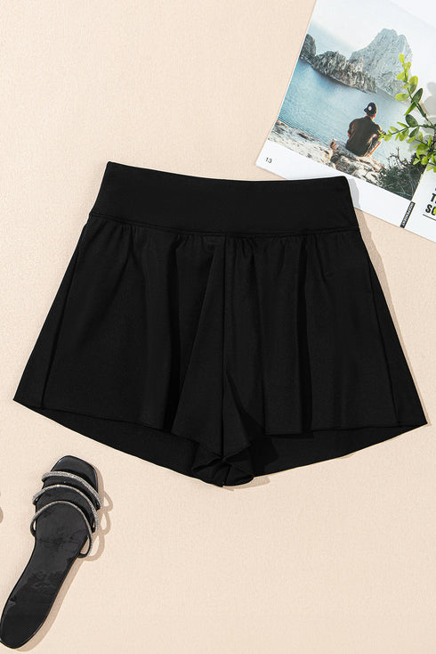 Wide Band High Rise Loose Fit Active Shorts