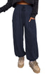 Wide Leg Full Length Elastic Waist Drawstring Pants