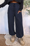 Wide Leg Full Length Elastic Waist Drawstring Pants