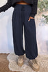 Wide Leg Full Length Elastic Waist Drawstring Pants