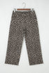 Wide Leg Western Leopard Print Stretch Denim Jeans