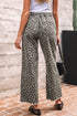 Wide Leg Western Leopard Print Stretch Denim Jeans