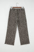 Wide Leg Western Leopard Print Stretch Denim Jeans