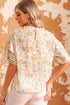 Wide Ruffle Sleeve Floral Print Relaxed Woven Blouse