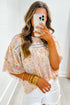 Wide Ruffle Sleeve Floral Print Relaxed Woven Blouse
