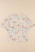 Wide Ruffle Sleeve Floral Print Relaxed Woven Blouse