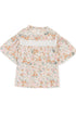 Wide Ruffle Sleeve Floral Print Relaxed Woven Blouse