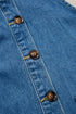 Wide Strap Button Front Pocketed Solid Denim Mini Dress