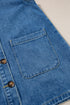 Wide Strap Button Front Pocketed Solid Denim Mini Dress