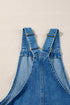 Wide Strap Button Front Pocketed Solid Denim Mini Dress