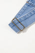 Wide Strap Button Front Pocketed Solid Denim Mini Dress