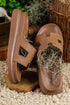 Wide Strap Cutout Design Open Toe Platform Slippers