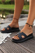 Wide Strap Cutout Design Open Toe Platform Slippers