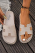 Wide Strap Cutout Design Open Toe Platform Slippers
