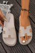 Wide Strap Cutout Design Open Toe Platform Slippers