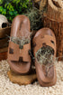 Wide Strap Cutout Design Open Toe Platform Slippers