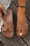 Wide Strap Cutout Design Open Toe Platform Slippers