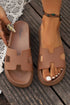 Wide Strap Cutout Design Open Toe Platform Slippers