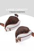 Wide Strap Patched Faux Leather Camera Crossbody Bag