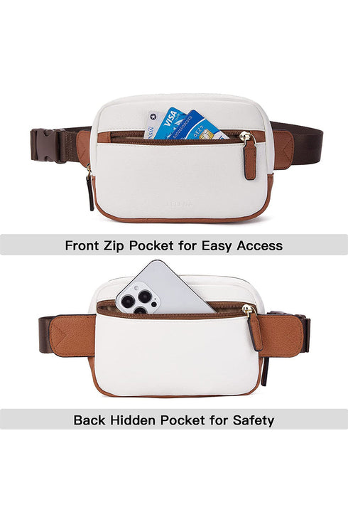 Wide Strap Patched Faux Leather Camera Crossbody Bag