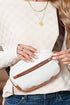 Wide Strap Patched Faux Leather Camera Crossbody Bag