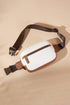 Wide Strap Patched Faux Leather Camera Crossbody Bag