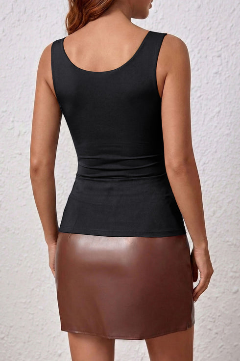 Wide Strap Splicing Activewear Athleisure Tank Top