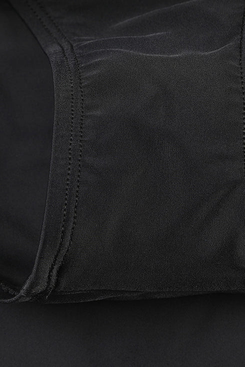 Wide Waistband Smooth Stretch Mini Swim Skirt