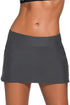 Wide Waistband Smooth Stretch Mini Swim Skirt
