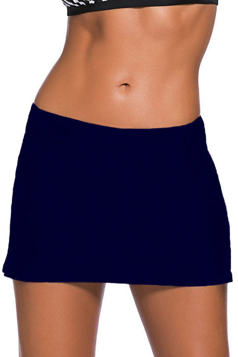 Wide Waistband Smooth Stretch Mini Swim Skirt
