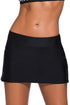 Wide Waistband Smooth Stretch Mini Swim Skirt