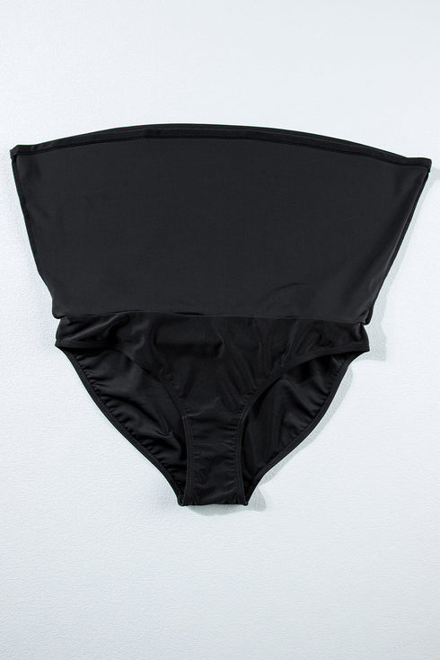 Wide Waistband Smooth Stretch Mini Swim Skirt
