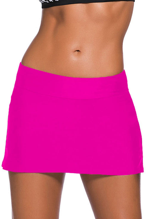 Wide Waistband Smooth Stretch Mini Swim Skirt
