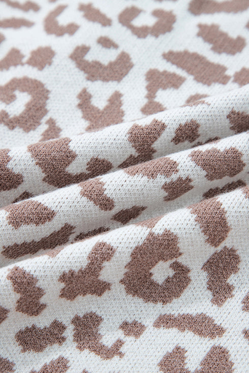 Wild Animal Pattern Button Front Knit Cardigan