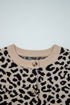 Wild Animal Pattern Button Front Knit Cardigan