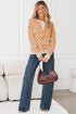 Wild Animal Pattern Button Front Knit Cardigan