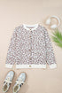 Wild Animal Pattern Button Front Knit Cardigan