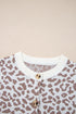 Wild Animal Pattern Button Front Knit Cardigan