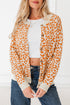 Wild Animal Pattern Button Front Knit Cardigan