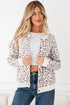 Wild Animal Pattern Button Front Knit Cardigan