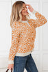 Wild Animal Pattern Button Front Knit Cardigan