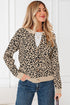 Wild Animal Pattern Button Front Knit Cardigan